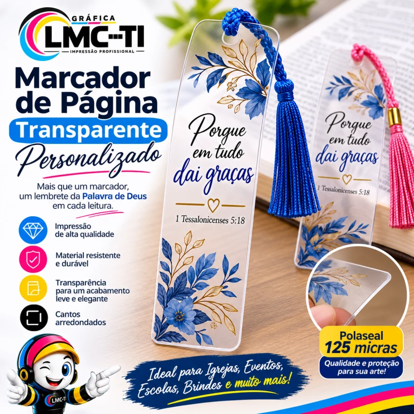 Marcador de Página Transparente Personalizado